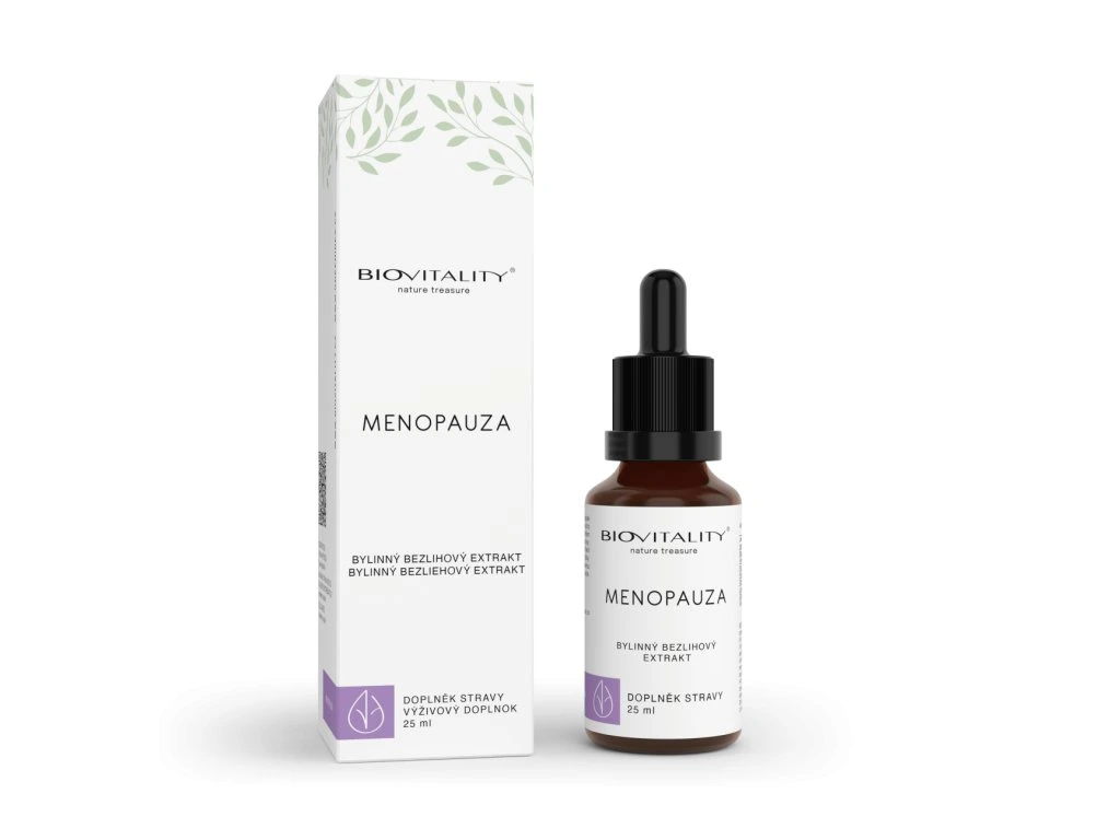Menopauza BioVitality kvapky s krabičkou a fľaštičkou 25 ml
