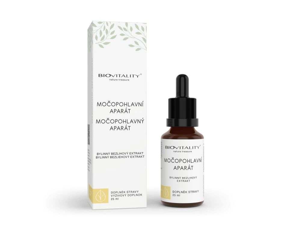 Močopohlavný aparát BioVitality kvapky s krabičkou a fľaštičkou 25 ml