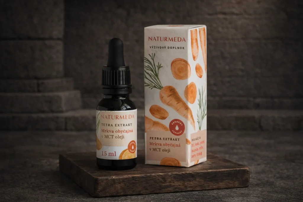 Mrkva Tetra bylinný extrakt Naturmeda 15 ml s pipetou a krabičkou