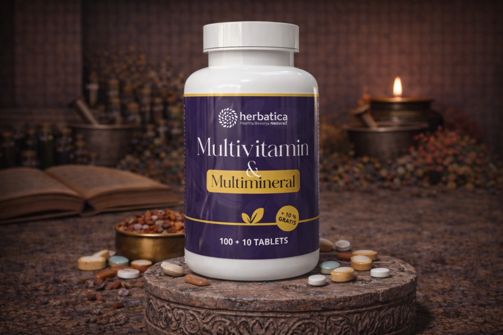 Multivitamín a multiminerál Herbatica 110 tabliet v rustikálnom aranžmáne