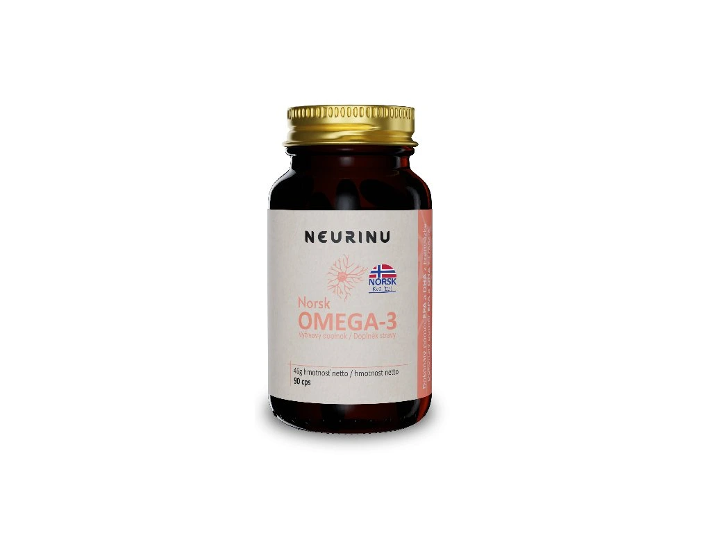 NEURINU Norsk Omega-3 90 kapsúl v hnedej fľaštičke
