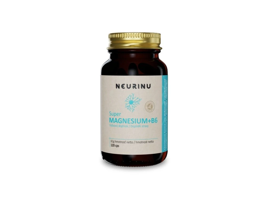 NEURINU Super Magnesium+B6 v hnedej fľaši so zlatým viečkom