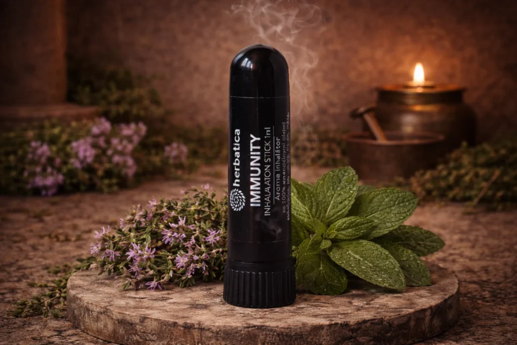 Nosný inhalátor Imunita Herbatica 1 ml v bylinkovej scéne