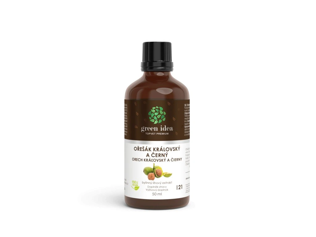Orech kráľovský tinktúra Green idea v hnedej fľaštičke 50 ml