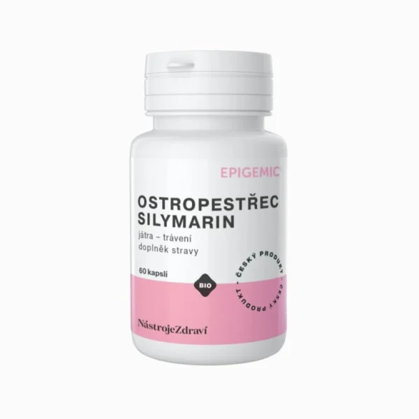 Ostropestrec Silymarin Epigemic BIO v bielom balení 60 kapsúl