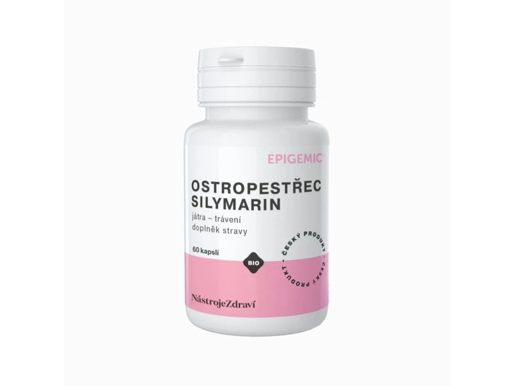 Ostropestrec Silymarin Epigemic BIO v bielom balení 60 kapsúl