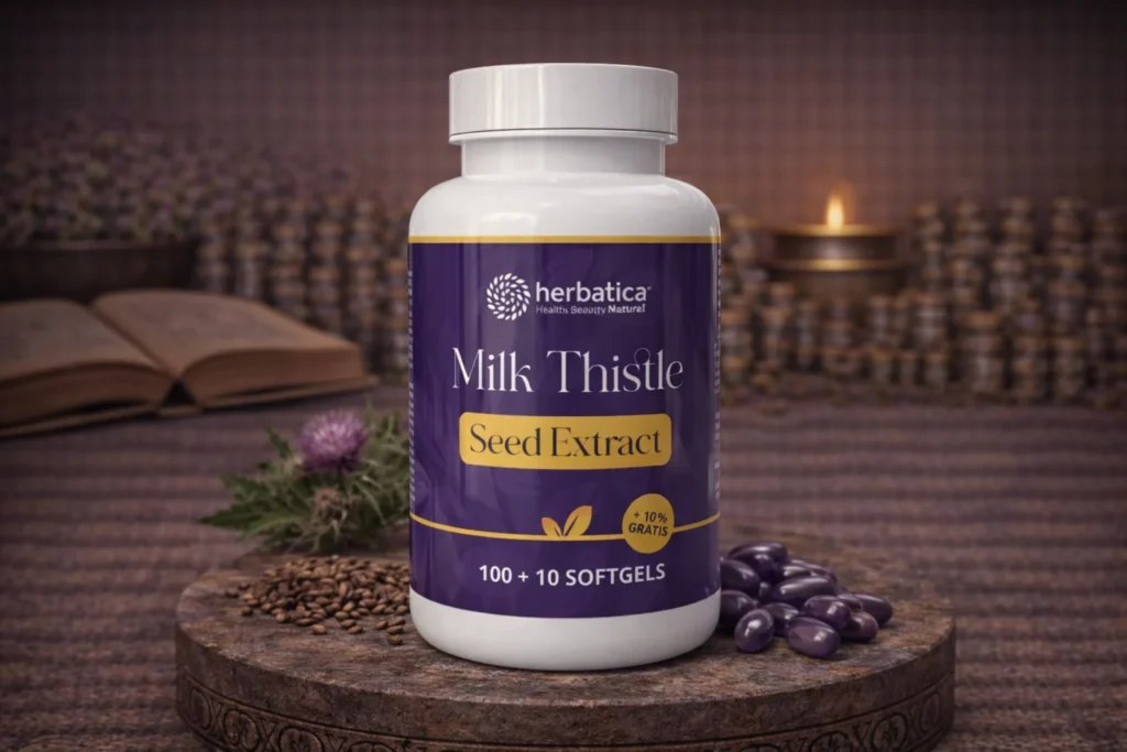 Pestrec mariánsky Herbatica Milk Thistle Seed Extract s fialovými softgel kapsulami