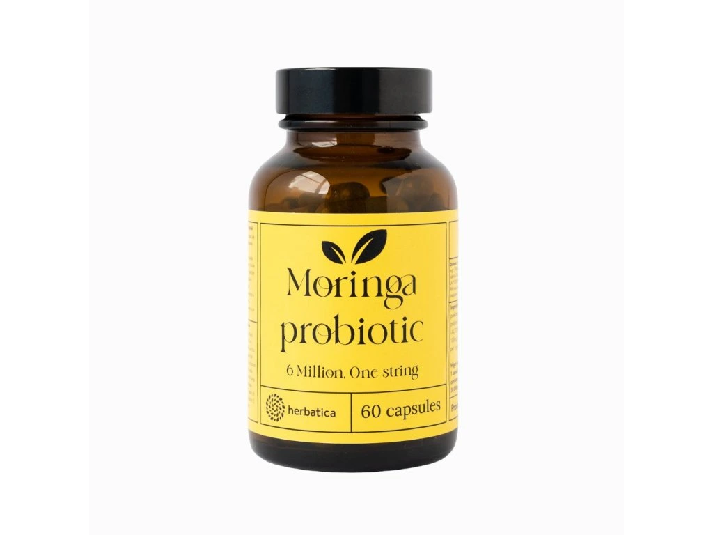Moringa probiotic Herbatica v hnedej dóze so 60 kapsulami