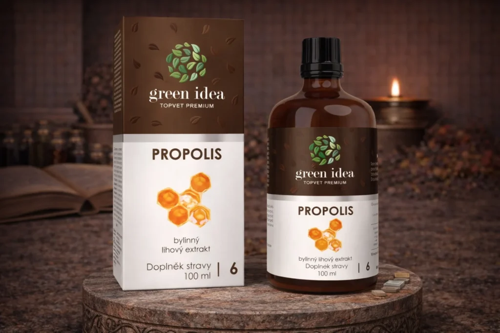 Propolisová tinktúra Green idea 100 ml v rustikálnom aranžmáne
