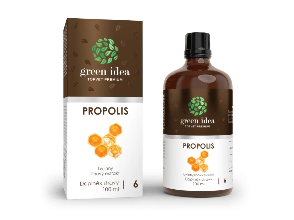 Propolisová tinktúra Green idea s fľašou a krabičkou 100 ml