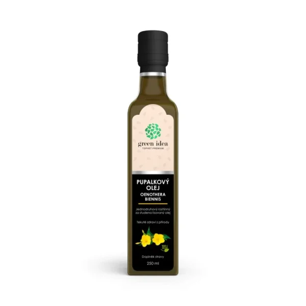 Pupalkový olej Green idea 250 ml v sklenenej fľaši