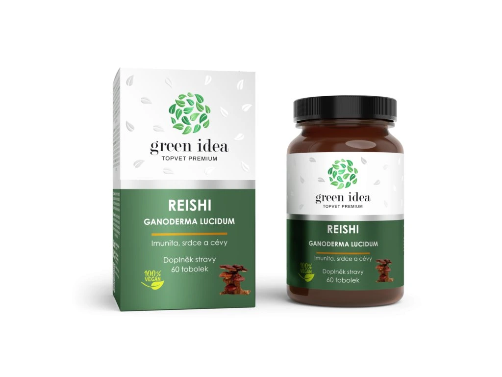 Reishi Green idea 60 toboliek s krabičkou a fľašou
