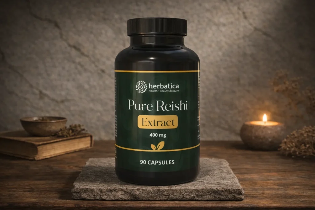 Reishi extrakt 30 % polysacharidov v kapsulách Reishi extrakt 30 % polysacharidov Herbatica prináša koncentrovaný extrakt z huby Reishi v praktickej kapsulovej forme. Túto hubu poznáme aj pod názvom leskokôrka lesklá alebo Ganoderma lucidum. Ide o produkt pre dospelých, ktorí hľadajú jednoduchý spôsob, ako zaradiť hubový extrakt do svojho denného režimu. Navyše každá odporúčaná denná dávka obsahuje presne uvedené množstvo extraktu aj polysacharidov. Koncentrovaný extrakt z huby Ganoderma lucidum Receptúra obsahuje extrakt z huby Reishi so štandardizovaným obsahom 30 % polysacharidov. V dennej dávke 2 kapsuly prijmete 800 mg extraktu, z toho 240 mg tvoria polysacharidy. Okrem toho výrobca používa vegetariánsku kapsulu z hydroxypropylmetylcelulózy. Preto môže produkt vyhovovať zákazníkom, ktorí pri doplnkoch výživy uprednostňujú kapsuly bez živočíšnej želatíny. Táto známa huba sa tradične spája s vitalitou, rovnováhou a prírodnými doplnkami výživy. V e-shope ju však odporúčame komunikovať ako doplnok bežného režimu, nie ako liečbu zdravotných problémov. Pre koho je produkt vhodný Produkt môže osloviť dospelých, ktorí uprednostňujú prírodne orientované doplnky výživy a hľadajú koncentrovaný extrakt z huby Reishi. Zároveň sa hodí pre ľudí, ktorí chcú jednoduché dávkovanie bez prípravy čaju alebo prášku. Naopak, kapsuly nie sú vhodné pre deti, osoby do 18 rokov, tehotné a dojčiace ženy. Vyhnúť by sa im mali aj osoby alergické na huby. Pri nízkom krvnom tlaku, cukrovke, autoimunitných poruchách alebo pred plánovaným operačným zákrokom sa pred užívaním poraďte s lekárom. Rovnako postupujte aj vtedy, ak užívate lieky alebo riešite dlhodobé zdravotné ťažkosti. Jednoduché dávkovanie každý deň Odporúčaná denná dávka sú 2 kapsuly denne. Kapsuly zapite vodou. Zároveň neprekračujte odporúčané dávkovanie a produkt nepoužívajte ako náhradu pestrej stravy. Balenie obsahuje 90 kapsúl. Pri odporúčanom dávkovaní 2 kapsuly denne vystačí približne na 45 dní. Doplnok skladujte na tmavom mieste, mimo dosahu detí, pri teplote od 6 do 25 °C. Okrem toho ho chráňte pred mrazom a vlhkosťou. Doprajte si Reishi extrakt 30 % polysacharidov Herbatica ako premyslený hubový doplnok výživy. Vďaka presne uvedenej dennej dávke a vegetariánskej kapsule ho ľahko zaradíte do svojho režimu. Hlavné výhody produktu Koncentrovaný extrakt z huby Reishi Štandardizovaný obsah 30 % polysacharidov Denná dávka obsahuje 800 mg extraktu Obsah polysacharidov v dennej dávke je 240 mg Praktické balenie 90 kapsúl Vegetariánska kapsula HPMC Jednoduché dávkovanie: 2 kapsuly denne Vyrobené na Slovensku FAQ Ako sa užíva Reishi extrakt 30 % polysacharidov? Užívajte 2 kapsuly denne a zapite ich vodou. Neprekračujte odporúčanú dennú dávku. Koľko extraktu obsahuje denná dávka? Denná dávka 2 kapsuly obsahuje 800 mg extraktu z huby Reishi. Polysacharidy z toho tvoria 240 mg. Je produkt vhodný pre vegetariánov? Áno, produkt obsahuje vegetariánsku kapsulu z hydroxypropylmetylcelulózy. Kto by Reishi nemal užívať? Produkt nie je vhodný pre deti, osoby do 18 rokov, tehotné a dojčiace ženy. Vyhnúť by sa mu mali aj osoby alergické na huby. Kedy sa pred užívaním poradiť s lekárom? S lekárom sa poraďte pri nízkom krvnom tlaku, cukrovke, autoimunitných poruchách, pred operáciou alebo pri užívaní liekov.