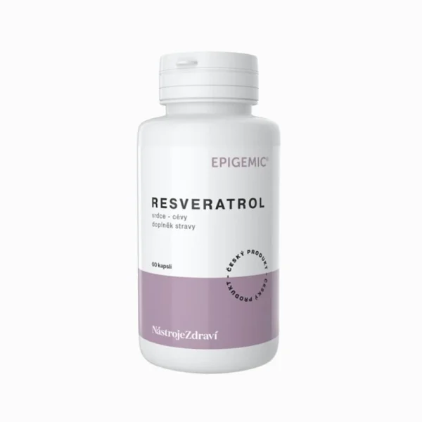Resveratrol Epigemic v bielom balení so 60 kapsulami