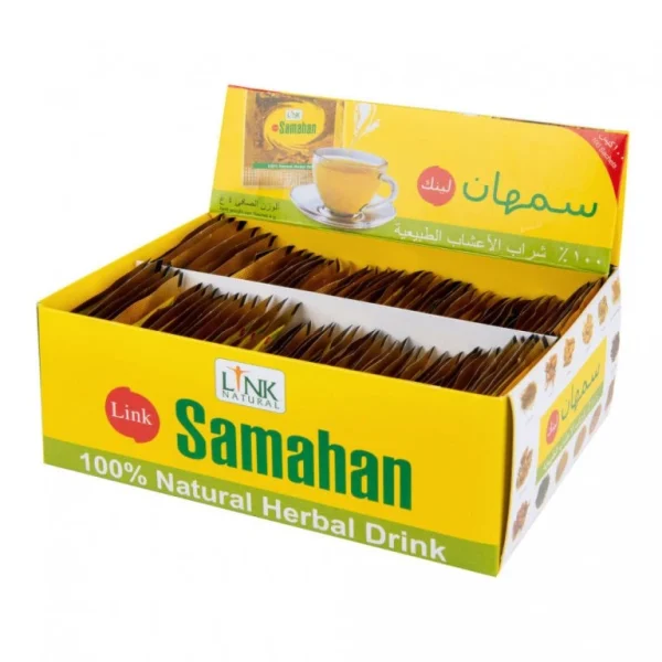 Samahan čaj Link Natural v žltej krabici s bylinnými vrecúškami