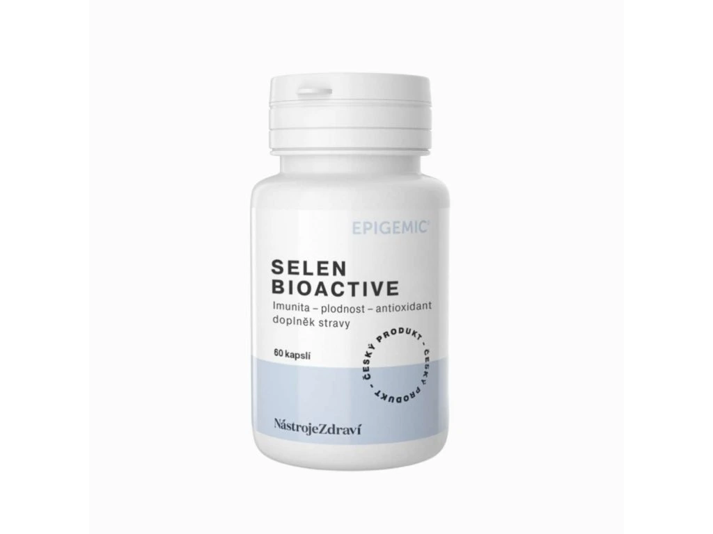 Selén BioActive Epigemic 60 kapsúl v bielej plastovej dóze
