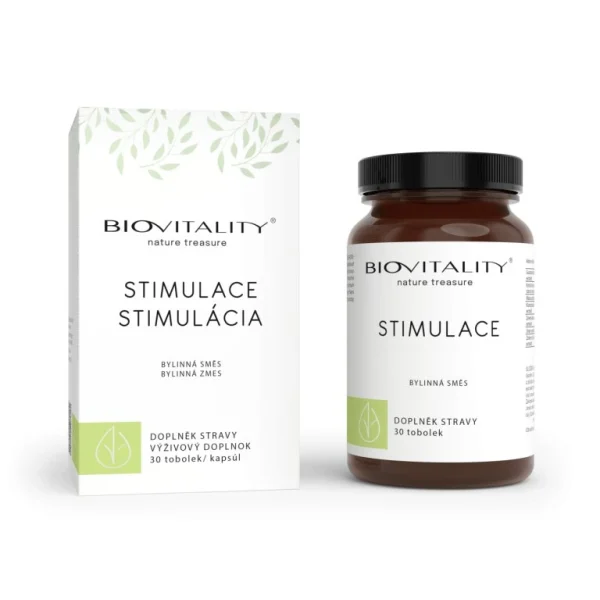 Stimulácia kapsuly BioVitality s krabičkou a hnedou dózou 30 ks
