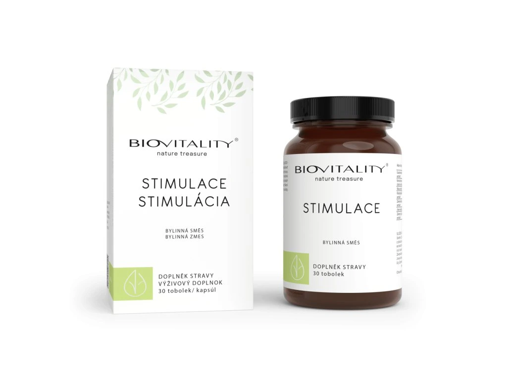 Stimulácia kapsuly BioVitality s krabičkou a hnedou dózou 30 ks