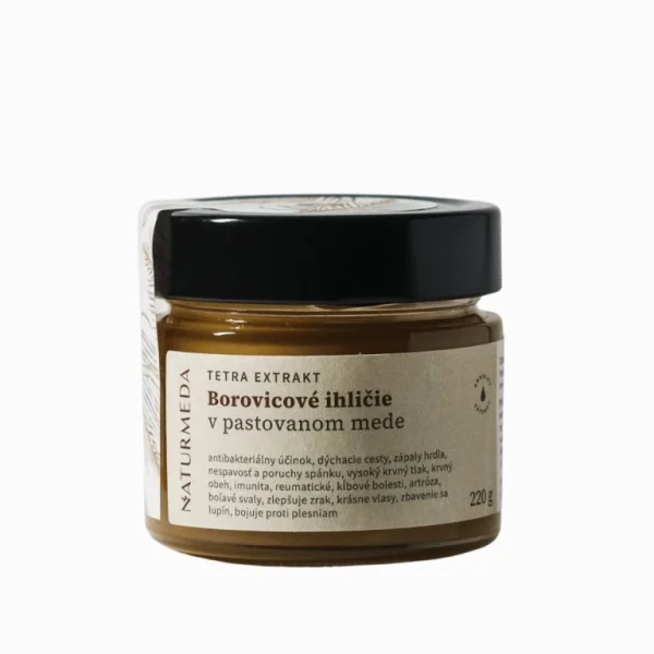 Borovicové ihličie v pastovanom mede Naturmeda v sklenenom pohári 220 g