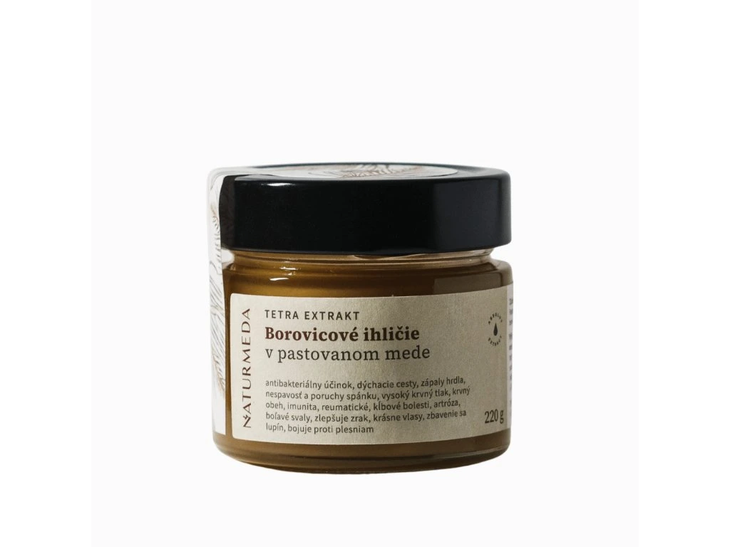Borovicové ihličie v pastovanom mede Naturmeda v sklenenom pohári 220 g
