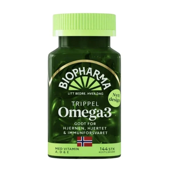 Trippel Omega-3 Biopharma 144 kapsúl v zelenej dóze