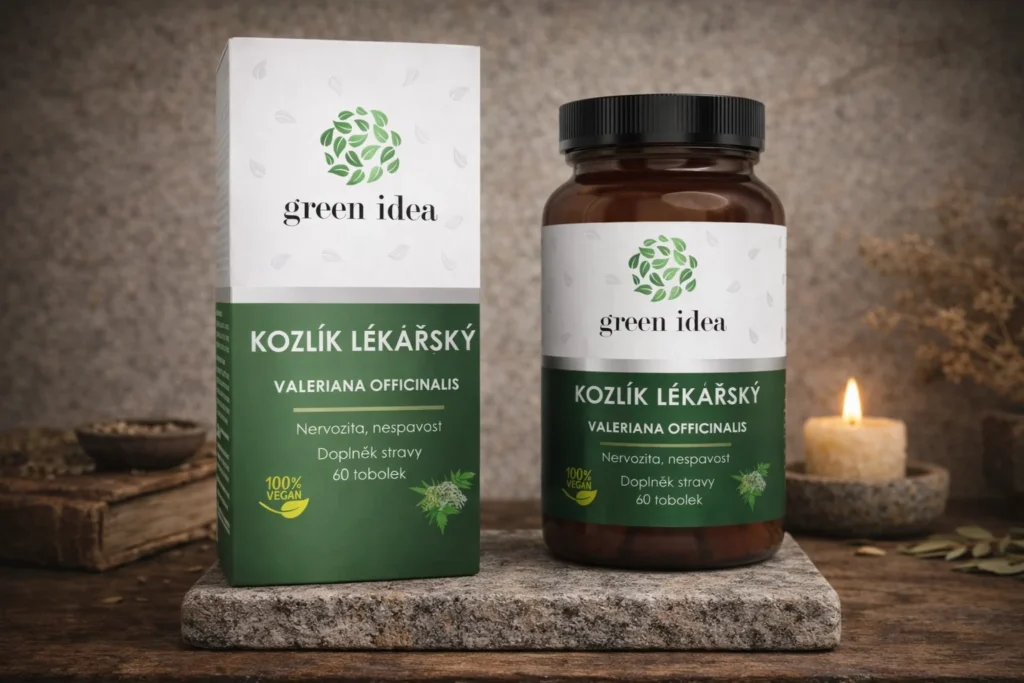 Kozlík lekársky Green idea 60 toboliek v zátiší pri sviečke