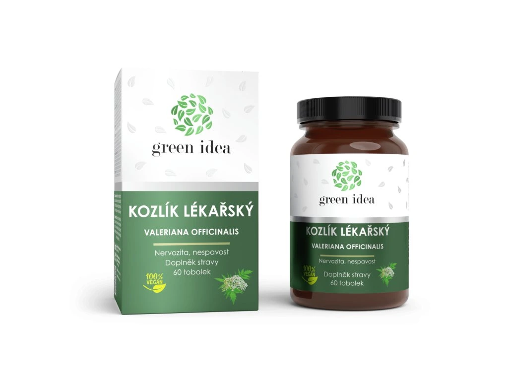 Kozlík lekársky Green idea bylinný extrakt v balení 60 kapsúl