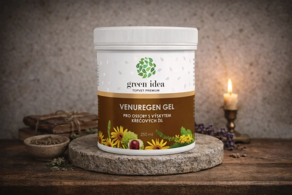 Venuregen gél Green Idea na kamennom podstavci so sviečkou