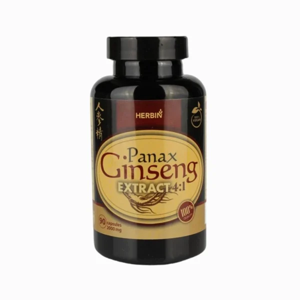 Panax Ginseng extrakt Herbin v čiernej dóze 90 kapsúl