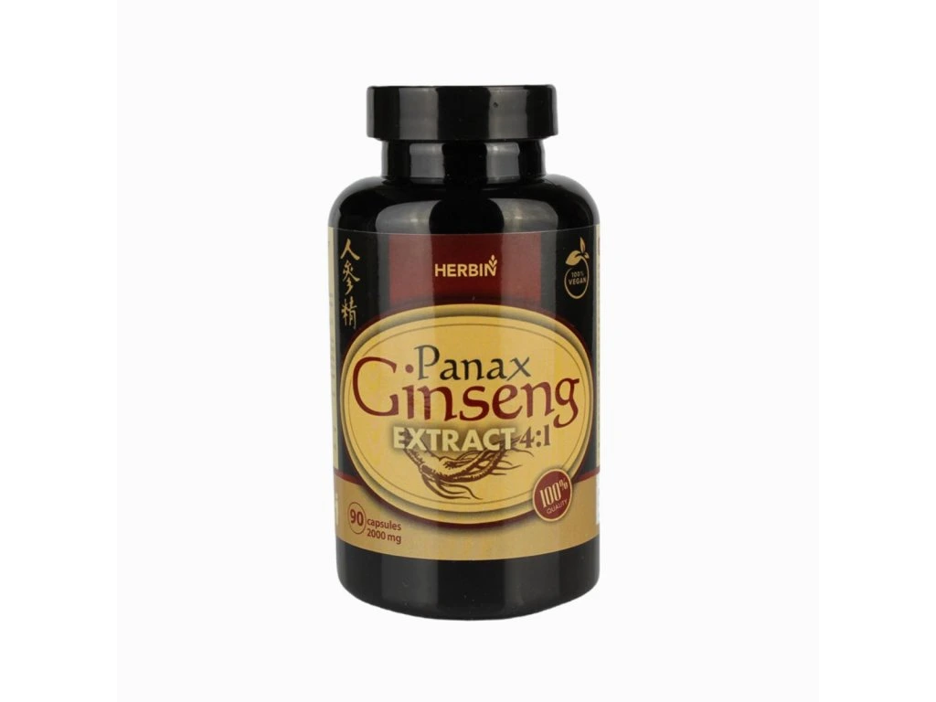 Panax Ginseng extrakt Herbin v čiernej dóze 90 kapsúl