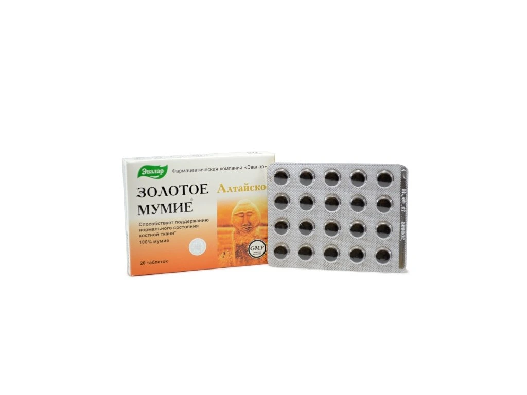 Zlaté mumio altajské Evalar 20 tabliet s blistrom