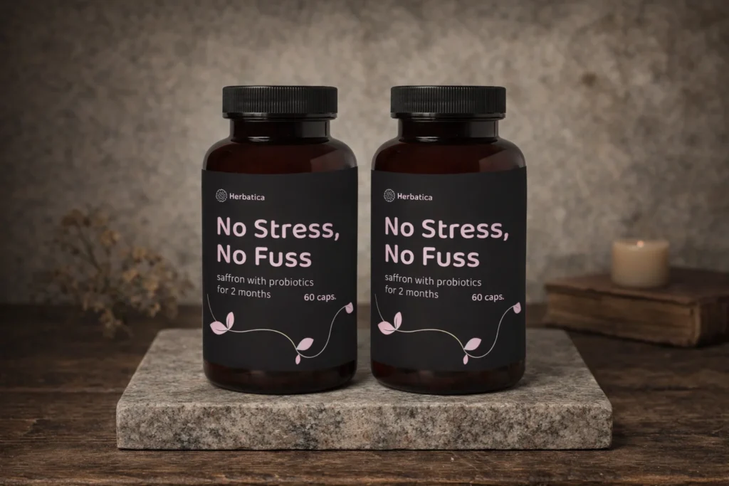 Dvojbalenie No Stress No Fuss Herbatica so šafranom a probiotikami