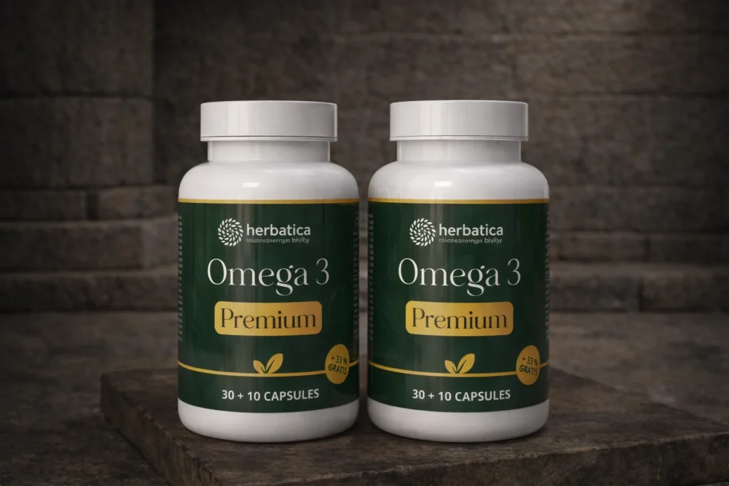 Zvýhodnený set 2x Omega 3 Premium Herbatica na tmavom podklade
