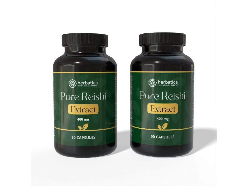 Dve dózy Pure Reishi Extract Herbatica 400 mg, 90 kapsúl