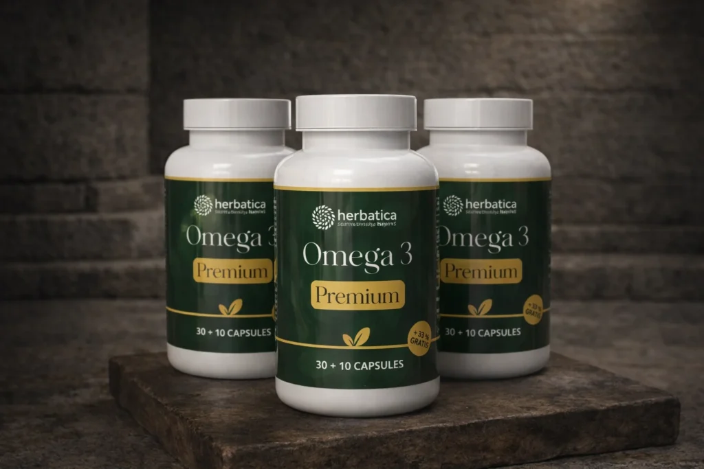 Zvýhodnený set 3x Omega 3 Premium Herbatica na tmavom podklade