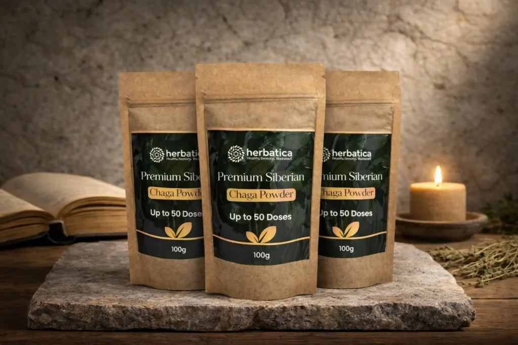 Zvýhodnený set 3x prémiová čaga sibírska prášok Herbatica 100 g