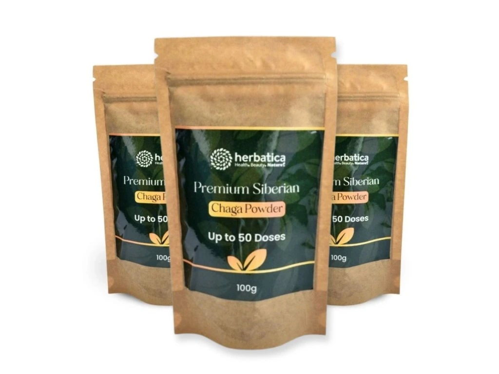 Zvýhodnený set 3x prémiová čaga sibírska prášok Herbatica 100 g