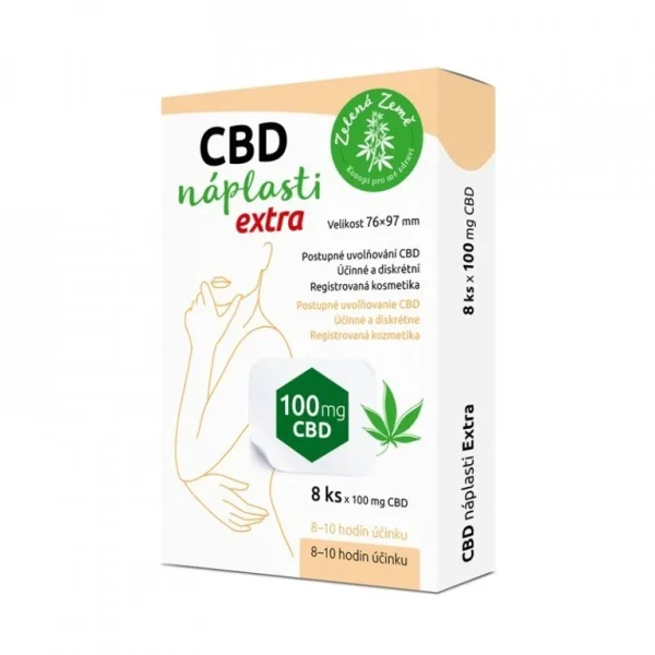 CBD náplasti extra veľké - balenie 8 ks - Zelená Země