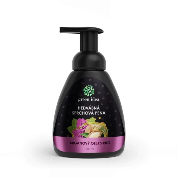 Hodvábna sprchová pena – arganový olej s ružou 300 ml – Green idea