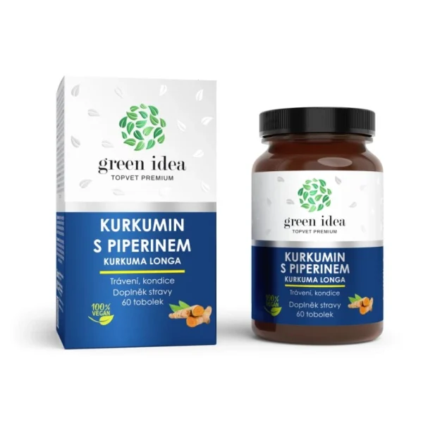 Kurkumin s piperínom - bylinný extrakt - 60 kapsúl - Green idea