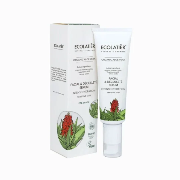 Sérum na tvár a dekolt s intenzívnou hydratáciou Organic Aloe Vera - 50 ml - Ecolatier