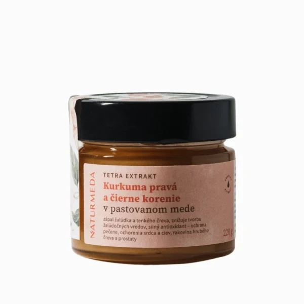 Terapeutický med s kurkumou a čiernym korením - 220g - Naturmeda