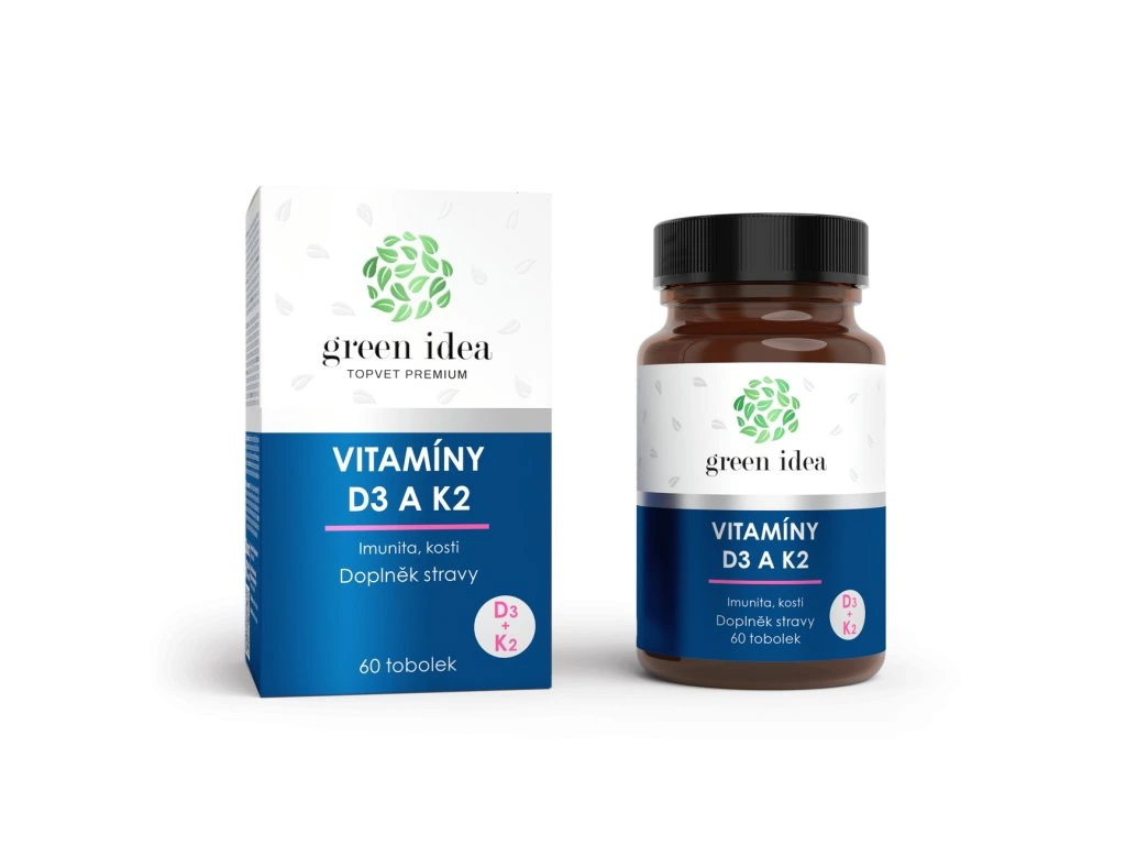 Vitamíny D3 a K2 Green idea 60 kapsúl