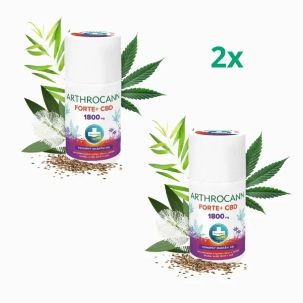 Zvýhodnený set 2x ARTHROCANN konopný masážny gél FORTE+1800 mg CBD - 90 ml - Annabis