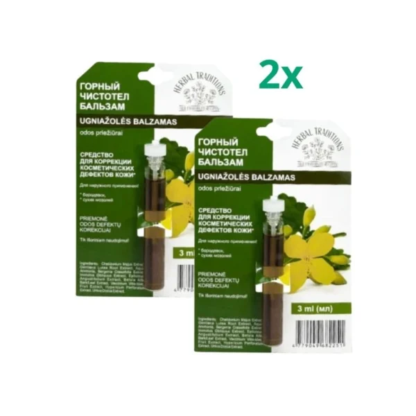Zvýhodnený set 2x Horský lastovičník, čistoteľ - elixír na bradavice - 3 ml - Herbal Traditions