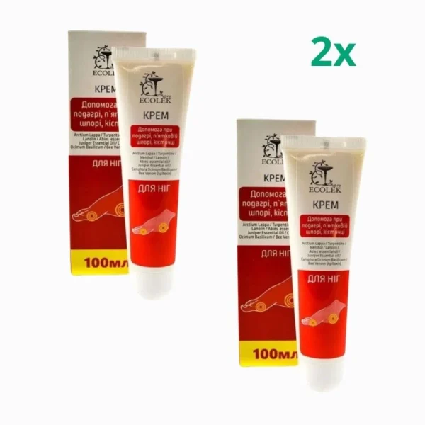 Zvýhodnený set 2x Krém na starostlivosť o nohy, pätné ostrohy, haluxy a dna - 100ml - Ecolek