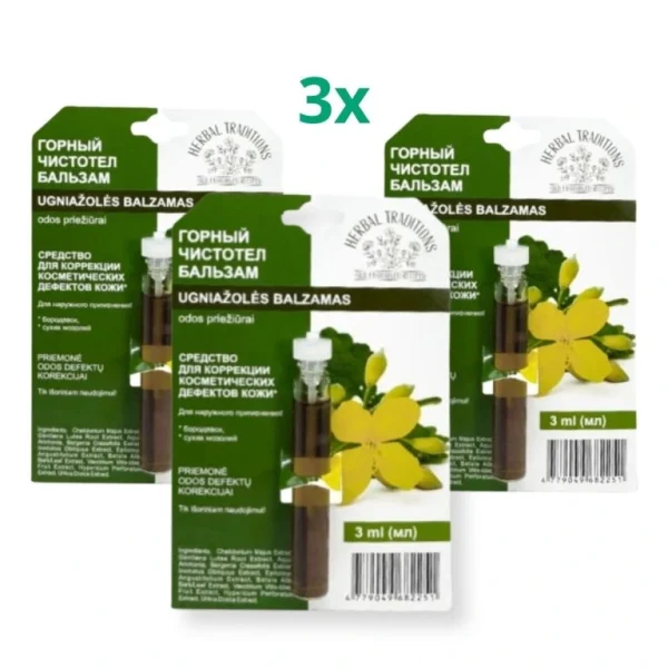 Zvýhodnený set 3x Horský lastovičník, čistoteľ - elixír na bradavice - 3 ml - Herbal Traditions