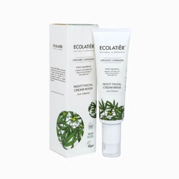 Nočný pleťový krém maska spevňujúci Organic Cannabis - 50ml - Ecolatier