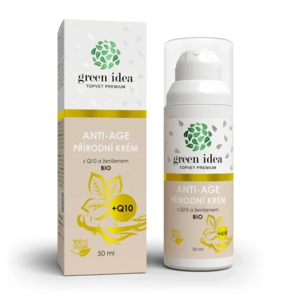 Prírodný anti-age krém s Q10 a ženšenom 50 ml – Green idea