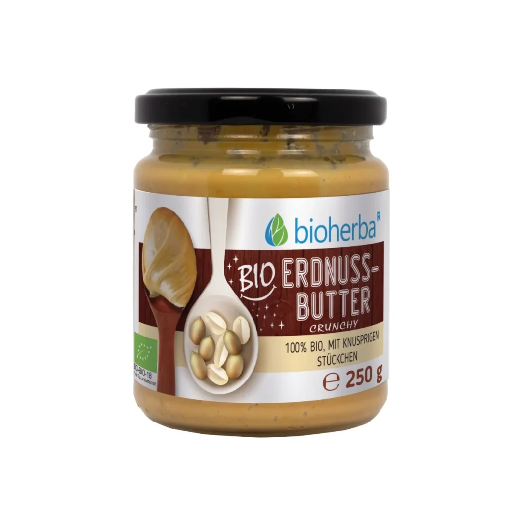 Bio arašidové maslo crunchy 250 g Bioherba